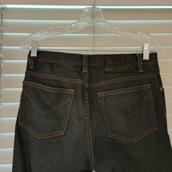 John Varvatos Jeans Men's 30x32 Black Button Fly Regular Straight Denim Designer - Picture 4 of 7